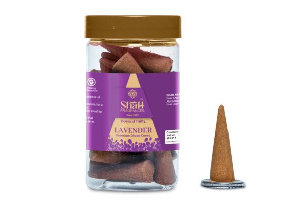 Lavender 100 gram Cone Dhoop Jar