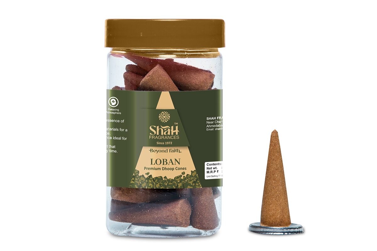 Loban 100 gram Cone Dhoop Jar - Image 1