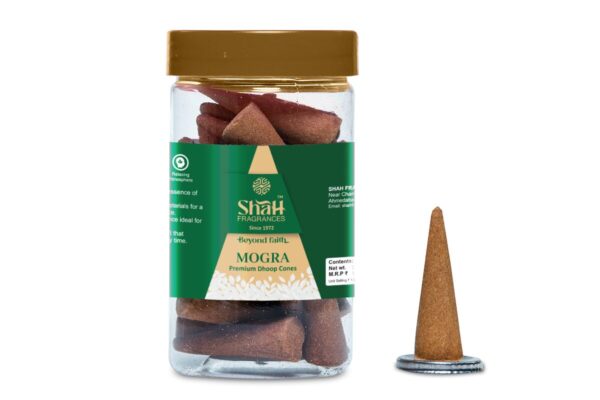 Mogra 100 gram Cone Dhoop Jar