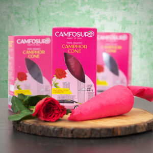 Camfosure Natural Rose Camphor Cone Box 60 Grams