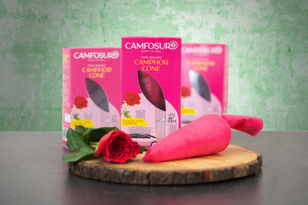 Camfosure Natural Rose Camphor Cone Box 60 Grams