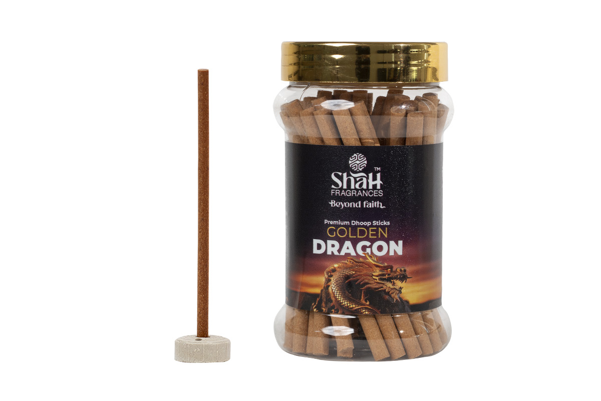 Golden Dragon 90 Grams Dhoop Jar - Image 1