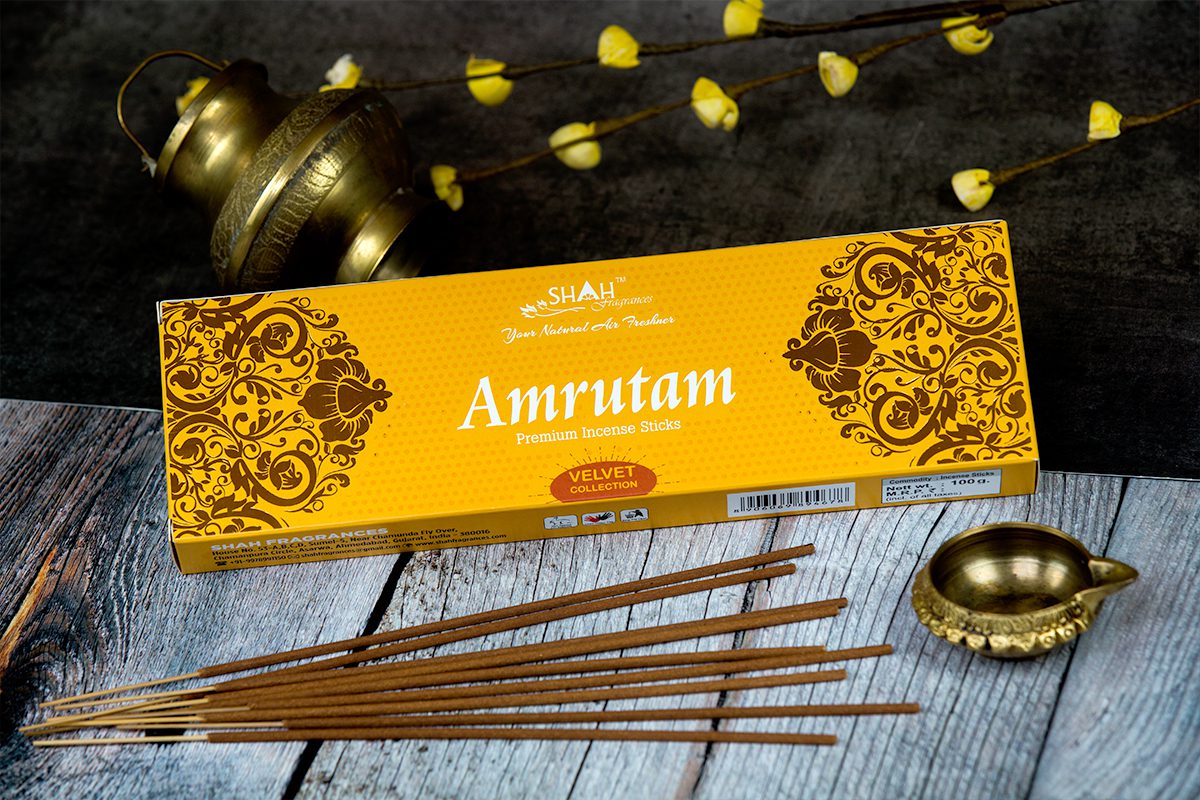 Amrutam 100 gram Velvet Box Agarbatti - Image 1