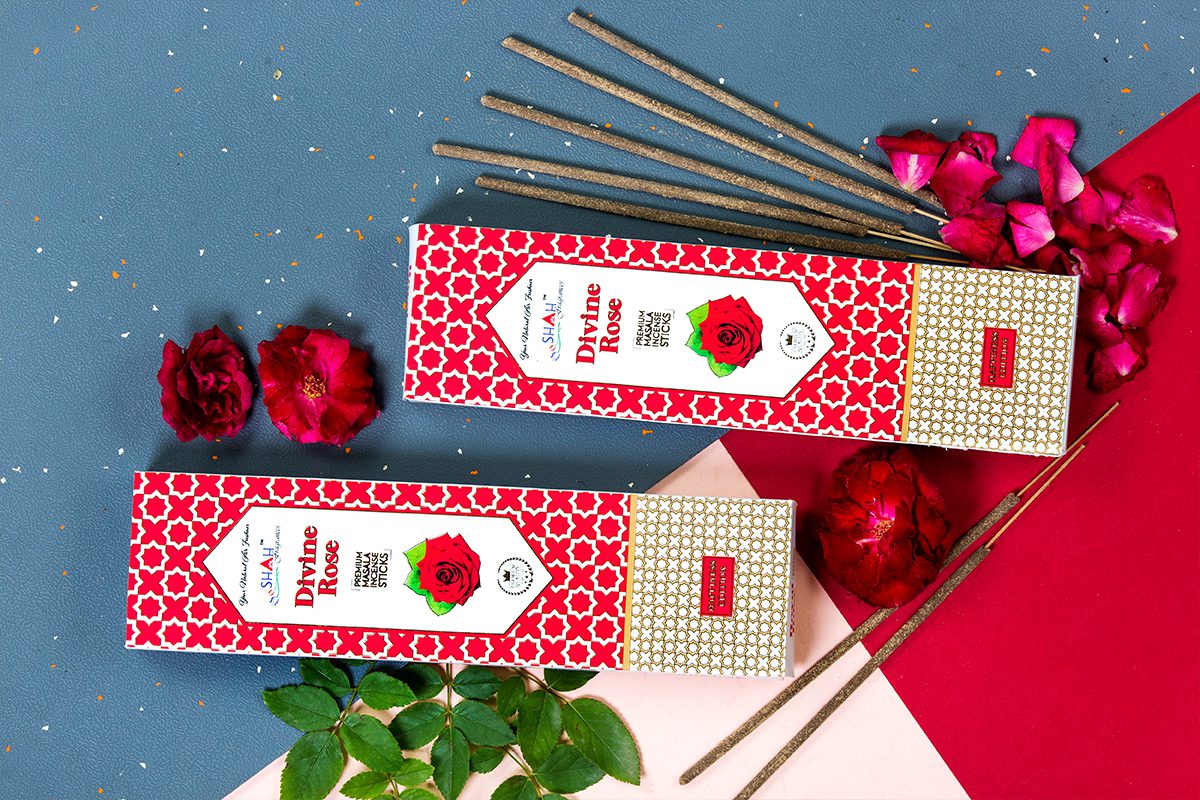 Divine Rose Premium Masala Incense Sticks 50 Gram Box - Image 1