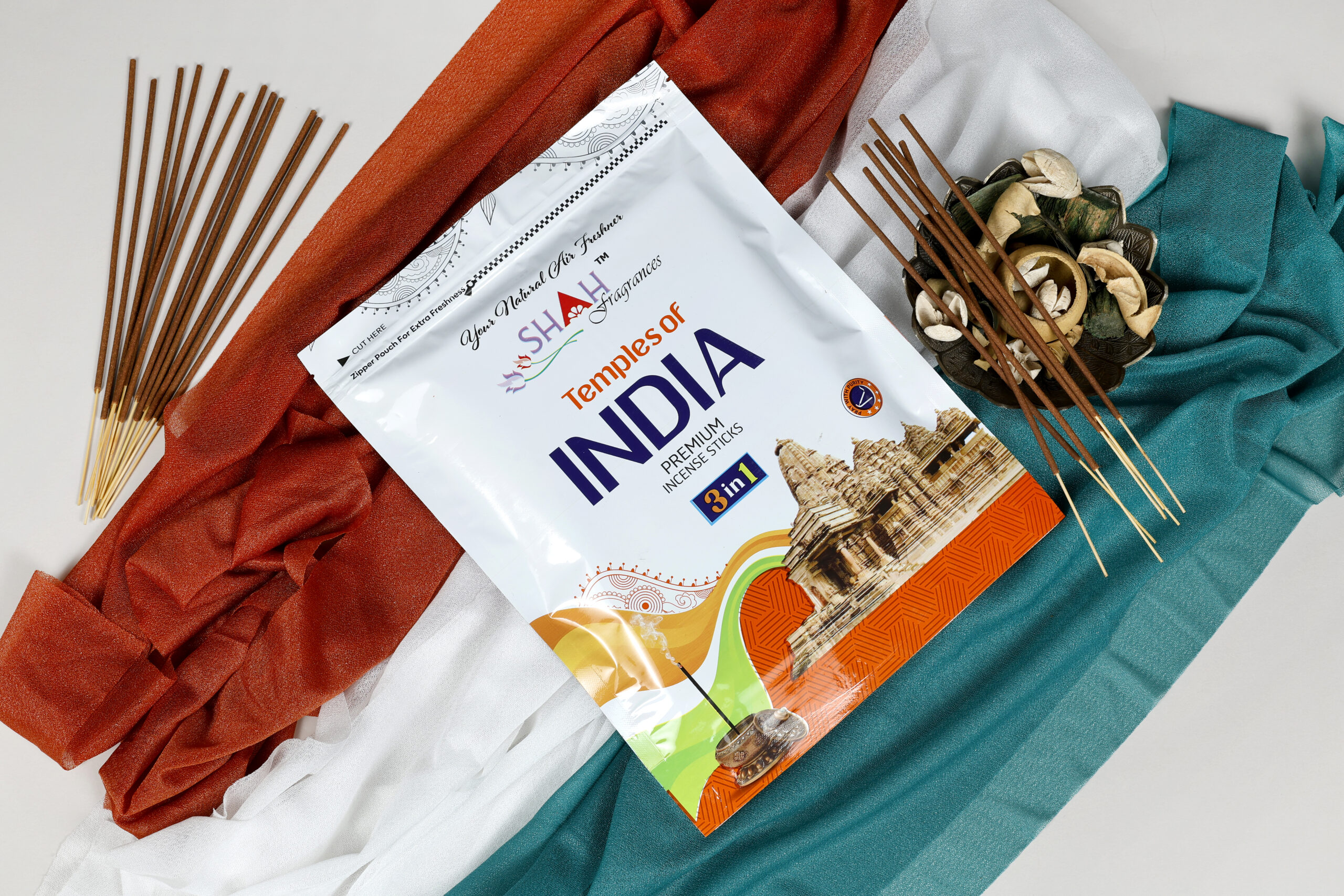 Temples of India Zipper Agarbatti 3in1 400 Gms - Image 1